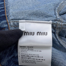 Load image into Gallery viewer, MIUMIU Collarless denim jacket Size 36 BlueGWB194 S000 139G Cotton100%
