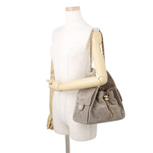 将图像加载到图库查看器中，CHANEL CHANEL25 ChainShoulder Bag GrayAS5293 suede Size Small
