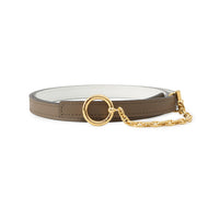 HERMES Carrousel Belt Size 75 Beige Dweimar/White Swift Leather Epsom