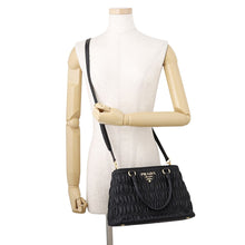 Load image into Gallery viewer, PRADA Gathered 2WAY Handbag Black1BA173_2B25_F0002 Nappa Goful
