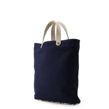 Load image into Gallery viewer, HERMES Petit H Tote Bag Navy/Beton Toile H Taurillon Clemence Silk

