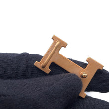 Load image into Gallery viewer, HERMES Belt buckle mini H &amp; reversible belt 13 Size 85 Black/Etoupe Epsom Swift Leather
