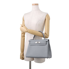 将图像加载到图库查看器中，HERMES Kelly Retourne Green Pantan Togo Leather Size 28
