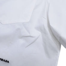 将图像加载到图库查看器中，PRADA Short-sleeved poplin shirt blouse Size 40 WhiteP477IR Cotton100%
