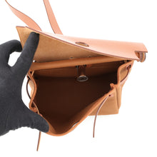 将图像加载到图库查看器中，HERMES Herbag zip Fauve Toile Military Vache Hunter Leather Size Mini
