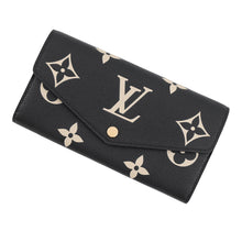 Load image into Gallery viewer, LOUIS VUITTON Portefeuille Sarah Noir/BeigeM80496 Bicolor Monogram Empreinte Leather
