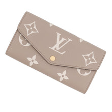 将图像加载到图库查看器中，LOUIS VUITTON Portefeuille Sarah NM Tourterelle/ClaimM81049 Monogram Empreinte Leather

