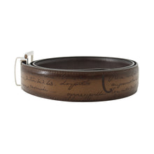 将图像加载到图库查看器中，Berluti Versatile Reversible Belt Size 95 Cigarette/Black56277 Venice Calf Leather
