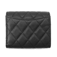 将图像加载到图库查看器中，CHANEL Matelasse Timeless Classics Tri-fold Wallet Small Flap Wallet BlackAP0229 Caviar Leather
