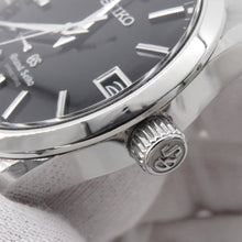 将图像加载到图库查看器中，SEIKO Grand SEIKO Power Reserve Date Spring Drive W40.5mm Stainless Steel Black DialSBGA101
