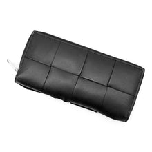 Load image into Gallery viewer, Bottega Veneta Maxi INTRECCIATO Cassette Slim Zip-Around Wallet Black708612VBWD28803 Lambskin
