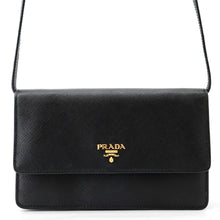 将图像加载到图库查看器中，PRADA Shoulder wallet Black1M1361 Saffiano LeatherLeather
