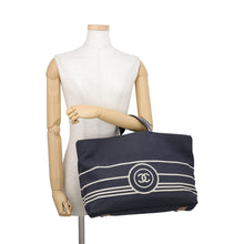 Load image into Gallery viewer, CHANEL CC Logo Tote Bag NavyA92240 Denim Leather

