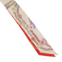 将图像加载到图库查看器中，HERMES Twilly Lid de Gala en Fleur &amp; Eyeliner Vanilla/Orange/Khaki Silk100%
