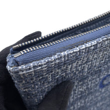 将图像加载到图库查看器中，CHANEL Deauville Clutch Blue/WhiteA80118 Tweed
