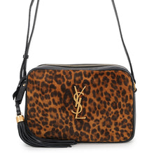 将图像加载到图库查看器中，SAINT LAURENT PARIS Lu Camera Shoulder Bag Brown/Black612542 Suede leather
