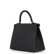 将图像加载到图库查看器中，HERMES Kelly Sellier Black Epsom Size 28
