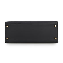 将图像加载到图库查看器中，HERMES Kelly Sellier Black Epsom Size 28
