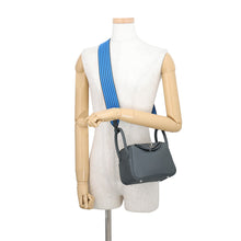 Load image into Gallery viewer, HERMES Lindy Carbon/Caban/Blue Hydra Taurillon Clemence Size Mini
