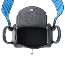Load image into Gallery viewer, HERMES Lindy Carbon/Caban/Blue Hydra Taurillon Clemence Size Mini
