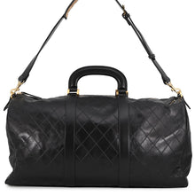 将图像加载到图库查看器中，CHANEL Bicolore Travel Bag Black Lambskin
