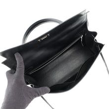 将图像加载到图库查看器中，HERMES Kelly Sellier Black Box Calf Leather Size 32
