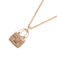 HERMES Constance Amulette Necklace 1PD 18K Pink Gold