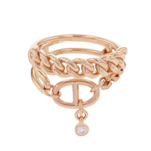 将图像加载到图库查看器中，HERMES Mix and H Ring Size 54/#14H124611B 18K Pink Gold
