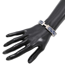 Load image into Gallery viewer, HERMES ClicHH Horsewear Bracelet Size PM Blue Dye Metal Enamel
