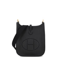 HERMES Evelyne Long Amazon Black Taurillon Clemence Size TPM