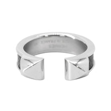 Load image into Gallery viewer, HERMES Athena Ring Size 57 Black Veau Madame Metal
