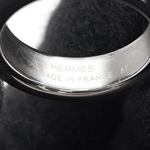 Load image into Gallery viewer, HERMES Athena Ring Size 57 Black Veau Madame Metal
