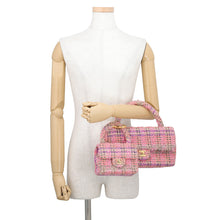 将图像加载到图库查看器中，CHANEL Matelasse parent and child Bag Pink Tweed
