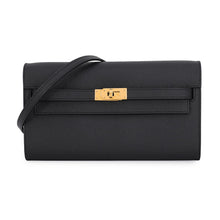 将图像加载到图库查看器中，HERMES Kelly wallet long to go Black Epsom
