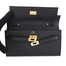 将图像加载到图库查看器中，HERMES Kelly wallet long to go Black Epsom
