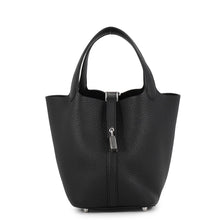 将图像加载到图库查看器中，HERMES Picotin Lock Black Taurillon Clemence Size PM
