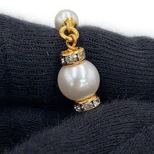 将图像加载到图库查看器中，CHANEL CC Logo Heart Necklace Gold Gold Plated Faux Pearl Rhinestone
