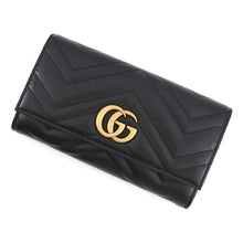 将图像加载到图库查看器中，GUCCI GG Marmont continental wallet Black443436 DTD1T 1000 Leather
