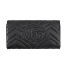 将图像加载到图库查看器中，GUCCI GG Marmont continental wallet Black443436 DTD1T 1000 Leather
