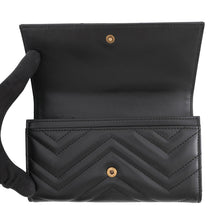 将图像加载到图库查看器中，GUCCI GG Marmont continental wallet Black443436 DTD1T 1000 Leather
