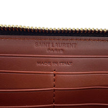 Load image into Gallery viewer, SAINT LAURENT PARIS Monogram Zip Around Long Wallet Brown6644912UY2W2166 PVC/Leather
