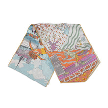 Load image into Gallery viewer, HERMES Maxi Twilly PREMIER CHANT WOW Mauve/Blanc/Blue Silk100%
