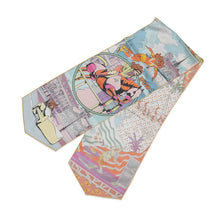 Load image into Gallery viewer, HERMES Maxi Twilly PREMIER CHANT WOW Mauve/Blanc/Blue Silk100%
