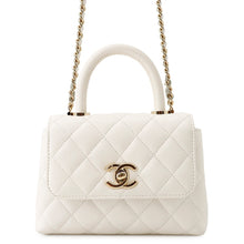 将图像加载到图库查看器中，CHANEL Matelasse Coco Handle 2WAYHandbag WhiteAP4244 Caviar Leather Size Mini mini
