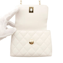 将图像加载到图库查看器中，CHANEL Matelasse Coco Handle 2WAYHandbag WhiteAP4244 Caviar Leather Size Mini mini
