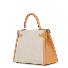 Load image into Gallery viewer, HERMES Kelly Sellier Natural Toile H Box Calf Leather Size 28
