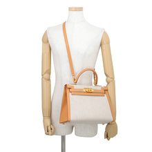 Load image into Gallery viewer, HERMES Kelly Sellier Natural Toile H Box Calf Leather Size 28
