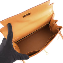 Load image into Gallery viewer, HERMES Kelly Sellier Natural Toile H Box Calf Leather Size 28
