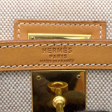 Load image into Gallery viewer, HERMES Kelly Sellier Natural Toile H Box Calf Leather Size 28
