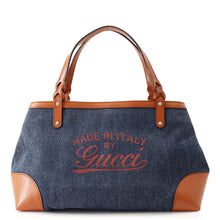 Load image into Gallery viewer, GUCCI Kraft Tote Navy/Brown348715 Canvas Leather
